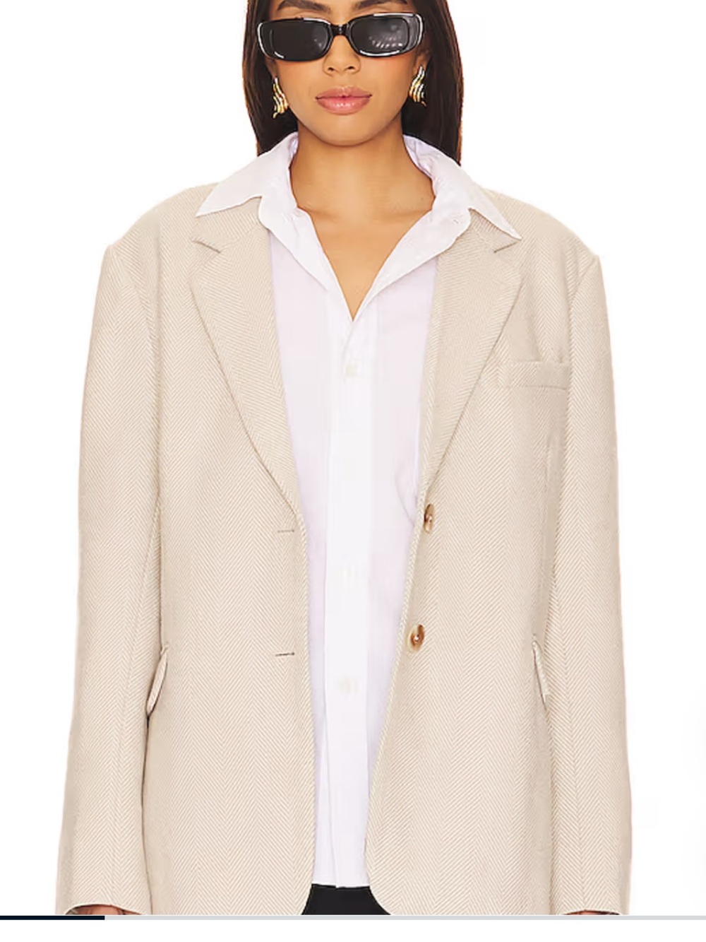 Astr Linen Rachel Blazer in Beige